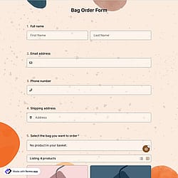 Bag Order Form