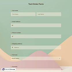 Tent Order Form