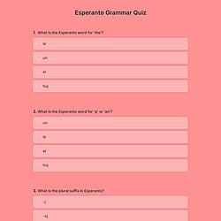 Esperanto Grammar Quiz
