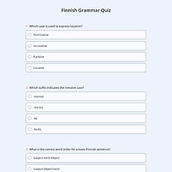Finnish Grammar Quiz