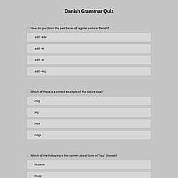 Danish Grammar Quiz