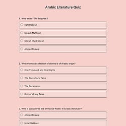 Arabic Literature Quiz