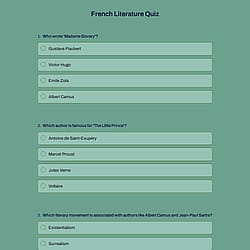 French Literature Quiz