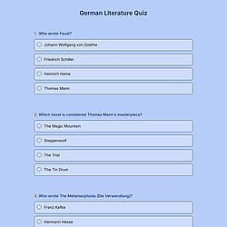 German Literature Quiz