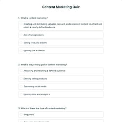 Content Marketing Quiz