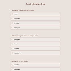 Greek Literature Quiz