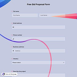 Free Bid Proposal Form
