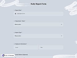 Daily Report Form Template