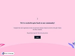 Giveaway Registration Form