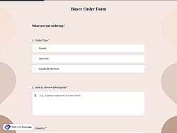 Buyer Order Form