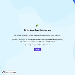 Life Coaching Intake Form