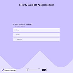 Security Guard Job Application Form