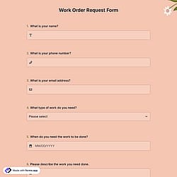 Work Order Request Form
