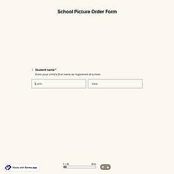 School Picture Order Form