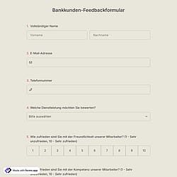 Bankkunden-Feedback-Formularvorlage