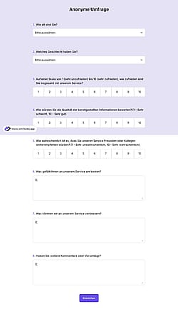 Anonyme Umfrage
