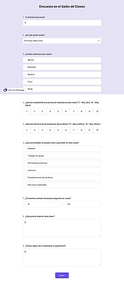 Encuesta para el aula