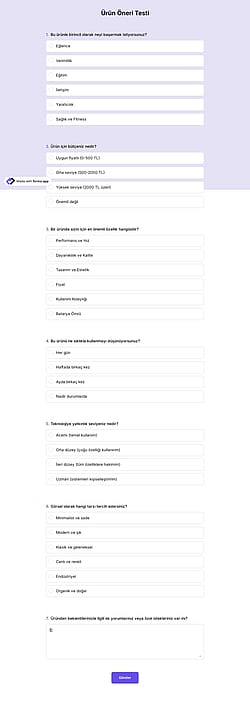 Ürün Öneri Testi