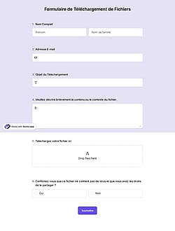 Formulaire de téléchargement de fichier