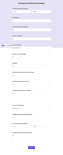 Formulario de requisición