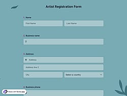 Artist Registration Form