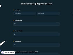 Club Membership Registration Form