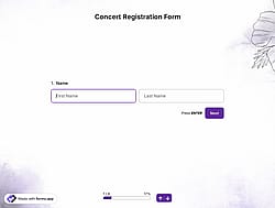 Concert Registration Form Template