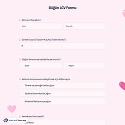 Düğün LCV Formu