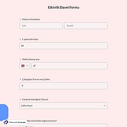 Etkinlik Davet Formu