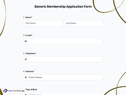 Generic Membership Application Form Template
