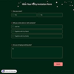 New Year Party Invitation Form