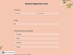 Seminar Registration Form