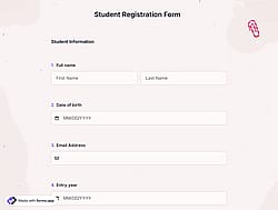 Student Registration Form Template