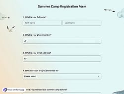 Summer Camp Registration Form