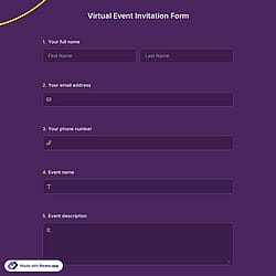 Virtual Event Invitation Form