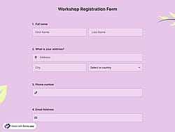 Workshop Registration Form Template