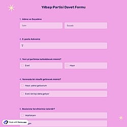 Yılbaşı Partisi Davet Formu