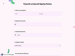 İkram Sipariş Formu