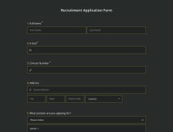 Recruitment Application Form Template