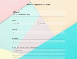 Webinar Registration Form Template