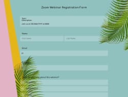 Zoom Webinar Registration Form Template