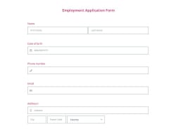 Employment Application Form Template