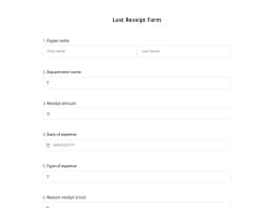 Lost Receipt Form Template