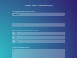 Customer Service Questionnaire Template