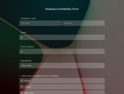 Employee Availability Form Template