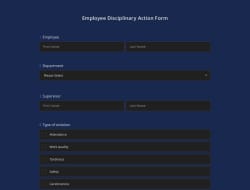 Employee Disciplinary Action Form Template