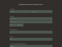 Employee Harassment Complaint Form Template