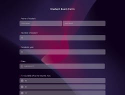 Student Exam Form Template