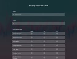 Pre Trip Inspection Form Template