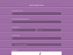 Sports Waiver Form